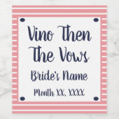 Vino belooft dan het wijnlabel wijn etiket (Enkel label)