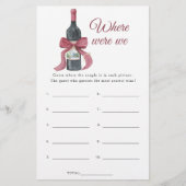 Vino Bridal shower Where were we game (Voorkant)