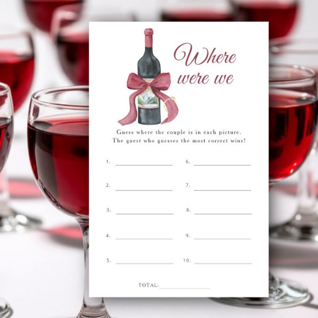 Vino Bridal shower Where were we game (Creator heeft geüpload)