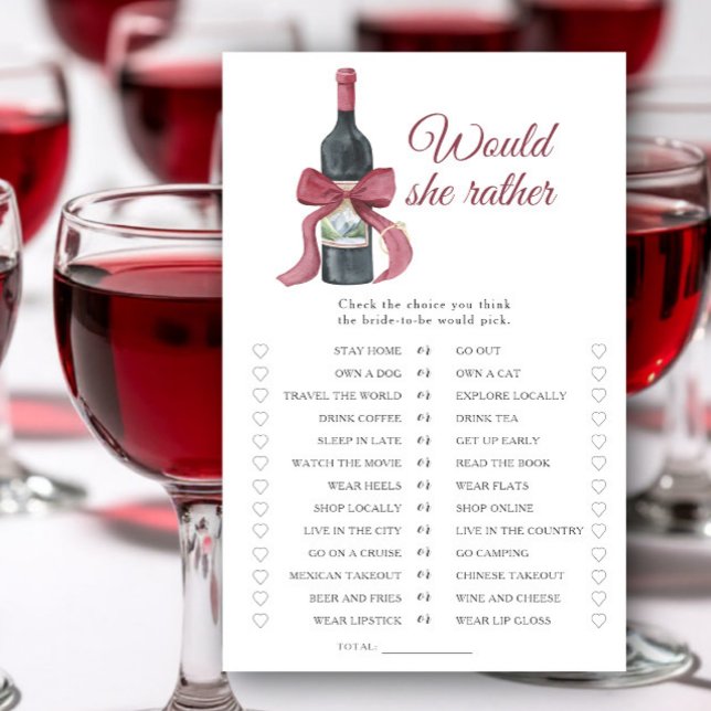 Vino Bridal shower Would she rather game (Creator heeft geüpload)