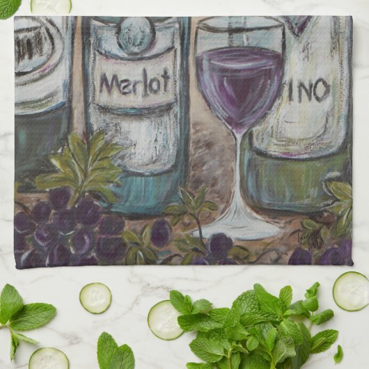 Vino II keukenhanddoeken (Gevouwen)