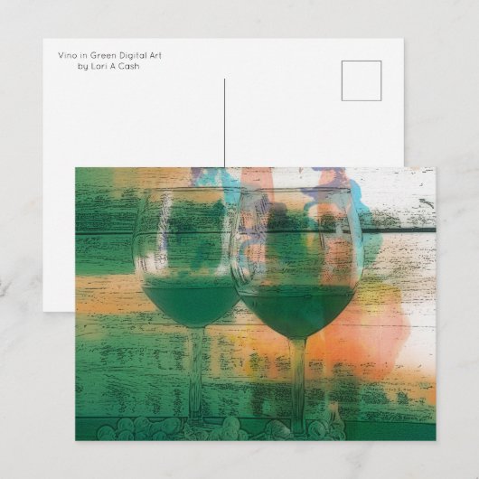 Vino in het groene Briefkaart (Voorkant / Achterkant)