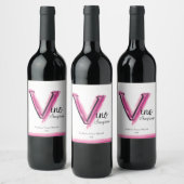 Vino Italiaans roos roze wijn V letter art label Wijn Etiket (Flessen)