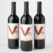 Vino Italiaanse rode wijn V letter art label Wijn Etiket (Flessen)