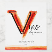 Vino Italiaanse rode wijn V letter art label Wijn Etiket (Enkel label)