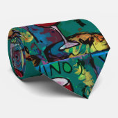 VINO Red Wine Large Print Stropdas (Opgerold)