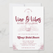 Vino & Vibes Bruidsfeest Kaart (Voorkant)