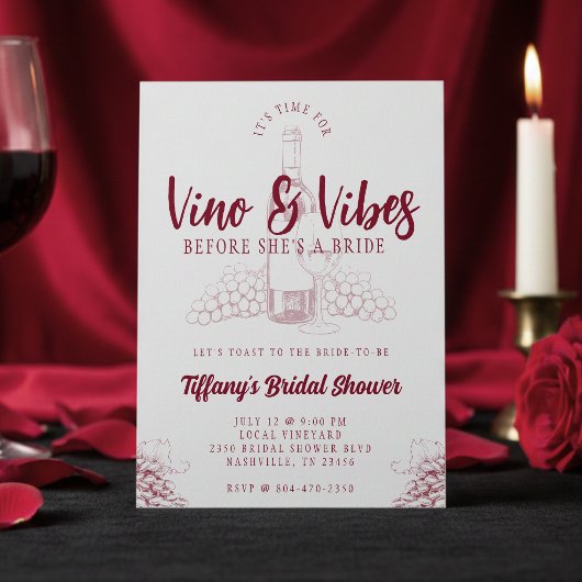 Vino & Vibes Bruidsfeest Kaart