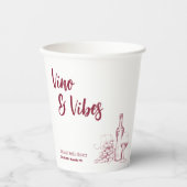 Vino & Vibes Bruidsfeest Papieren Bekers (Voorkant)