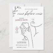 vino voor de gelofte Elegant zwart-wit vrijgezelle Kaart (Voorkant)