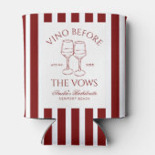 Vino voor de geloften Bachelorette Blikjeskoeler (Achterkant)