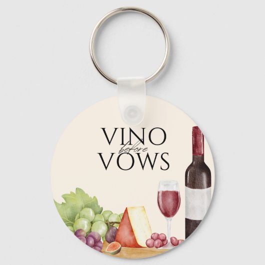 Vino voor de Geloften Charcuterie Bord Bruidsdouch Sleutelhanger (Voorkant)