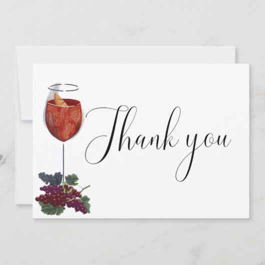 Vino voor de geloften Vrijgezellenfeest Dank u kaa Aankondiging (Voorkant)