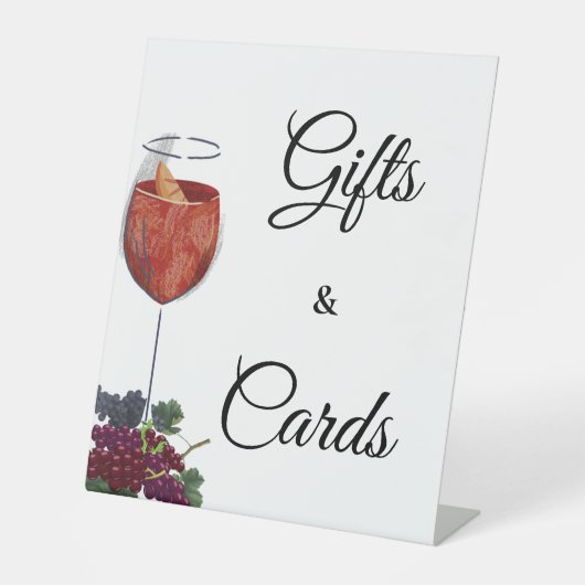 Vino Voor de geloften Vrijgezellenfeest Geschenken Reclamebord Met Voetstuk (Voorkant)