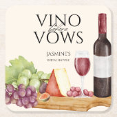 Vino voor de Huwelijksgeloften Charcuterie Bord Br Kartonnen Onderzetters (Voorkant)