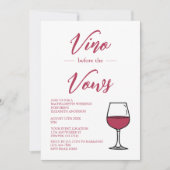 Vino voor de Vows Bachelorette party Kaart (Voorkant)