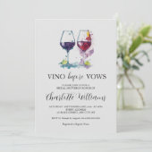 Vino Voor de Waterverf Vows Vrijgezellenfeest Kaart (Staand voorkant)