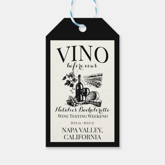 Vino voor geloften Bach aangepaste wijnmakerij Bac Cadeaulabel (Voorkant)