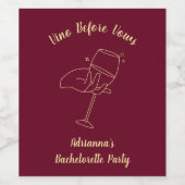 Vino voor geloften Bourgondische wijn Bachelorette Etiket (Enkel label)