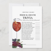 Vino voor geloften bride & Groom Trivia Game Kaart (Voorkant)