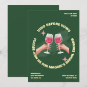 Vino voor geloften bruids douche uitnodiging (Voorkant / Achterkant)