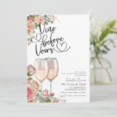 Vino voor geloften bruids douche uitnodiging (Staand voorkant)