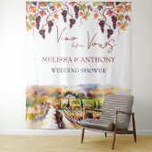 Vino voor geloften bruidsdouche gepersonaliseerd wandkleed (In situ)