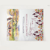 Vino voor geloften bruidsfeestje gepersonaliseerd wandkleed (Voorkant (horizontaal))