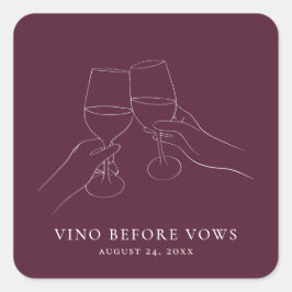 Vino voor geloften Chic Wine Vrijgezellenfeest Vierkante Sticker