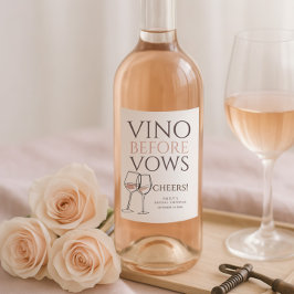 Vino voor geloften Doodle wijn Proost Bruidsfeest Wijn Etiket