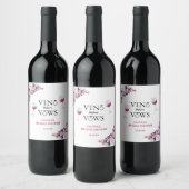Vino voor geloften Elegant Bloemen Vrijgezellenfee Wijn Etiket (Flessen)