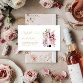 Vino voor geloften Elegant Recept Kaart Vrijgezell