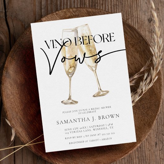 Vino voor geloften Elegant Wine Vrijgezellenfeest Kaart