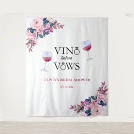 Vino voor geloften Floral Vrijgezellenfeest achter Wandkleed