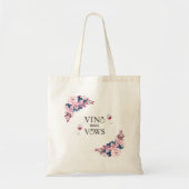 Vino voor geloften Floral Vrijgezellenfeest Tote Bag (Voorkant)