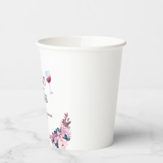 Vino voor geloften Floral Winery Vrijgezellenfeest Papieren Bekers (Links)