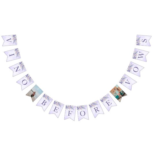 Vino voor geloften Paarse Bloemen Vrijgezellenfees Vlaggetjes (Alle)