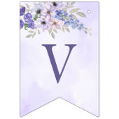 Vino voor geloften Paarse Bloemen Vrijgezellenfees Vlaggetjes (Eerste vlag)