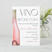 Vino voor geloften Roos roze wijn Vrijgezellenfees Kaart (Staand voorkant)