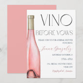 Vino voor geloften Roos roze wijn Vrijgezellenfees Kaart (Voorkant / Achterkant)