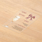 Vino voor geloften roze boog helder Vrijgezellenfe Acryl Uitnodigingen (Laagn)