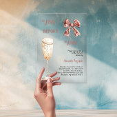 Vino voor geloften roze boog helder Vrijgezellenfe Acryl Uitnodigingen