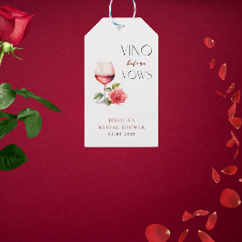 Vino voor geloften roze wijn thema Vrijgezellenfee Cadeaulabel