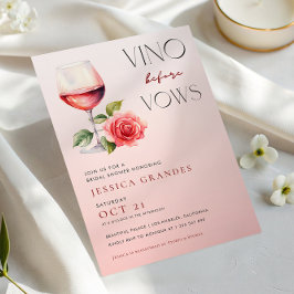 Vino voor geloften roze wijn thema Vrijgezellenfee Kaart