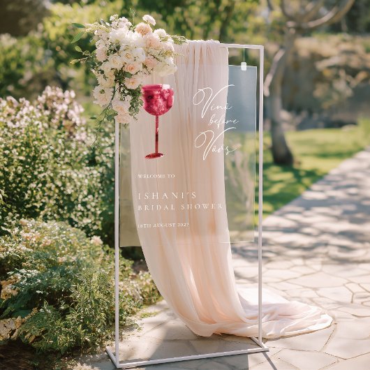 Vino voor geloften Vrijgezellenfeest acryl teken Acryl Bord
