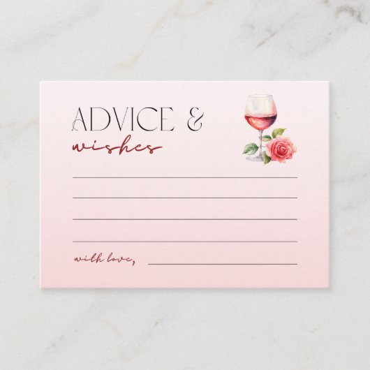 Vino voor geloften Vrijgezellenfeest advies & wens Informatiekaartje (Voorkant)