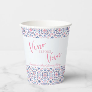 Vino voor geloften wijn bachelorette papieren bekers