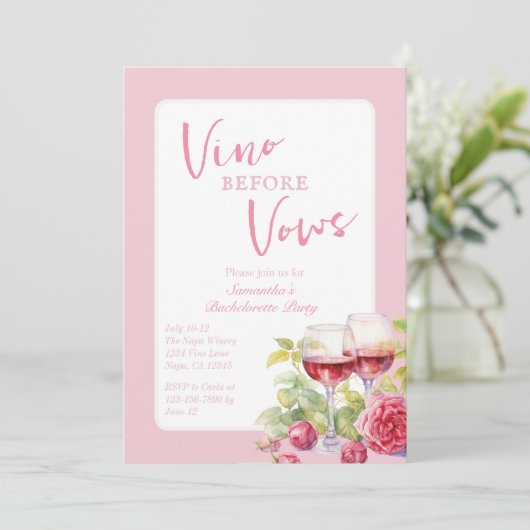 Vino voor geloften wijn land vrijgezelle kaart (Staand voorkant)