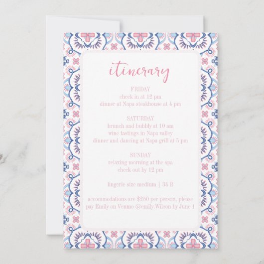 Vino voor geloften wijn land vrijgezelle kaart (Achterkant)