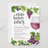 Vino voor geloften wijn vrijgezellenfeest kaart (Voorkant)